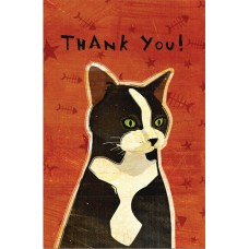 TREE FREE GREETING CARD TUXEDO CAT
